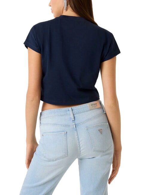 SCRIPT CROP Camiseta corta azul ennegrecido - camiseta