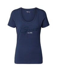 GUESS SCRIPT Camiseta de algod&oacute;n azul ennegrecido - camiseta - 3
