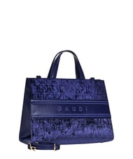GAUD&Igrave; ADA VELUR L Bolso con inserciones de terciopelo azul - Bolsos Mujer - 3