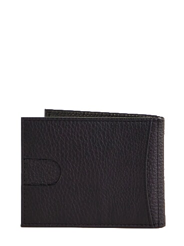 CALVIN Cartera compacta de cuero NEGRO - Carteras Hombre
