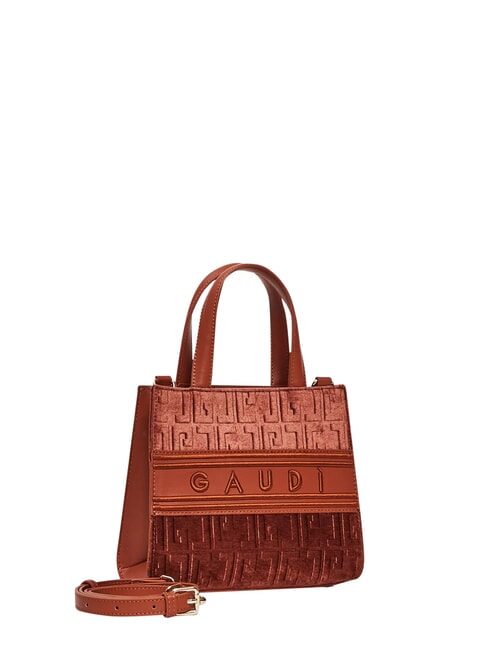 ADA VELUR S Bolso peque&ntilde;o con inserciones de terciopelo naranja - Bolsos Mujer