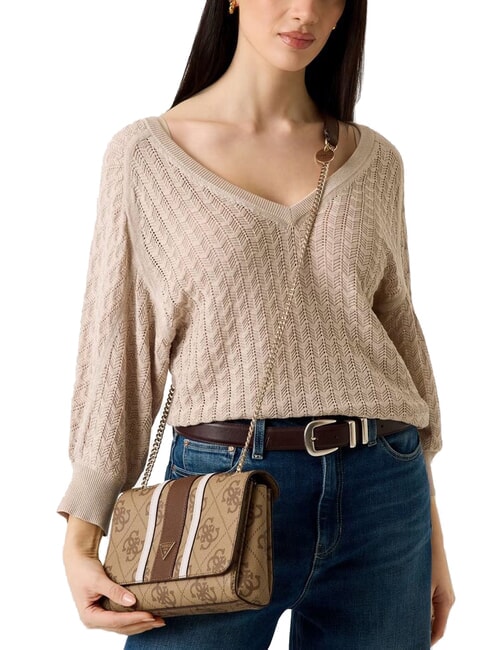 NOELLE 2 Bolso de hombro / bolso cruzado logotipo de caf&eacute; con leche / marr&oacute;n - Bolsos Mujer