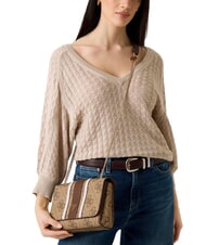 GUESS NOELLE 2 Bolso de hombro / bolso cruzado logotipo de caf&eacute; con leche / marr&oacute;n - Bolsos Mujer - 2