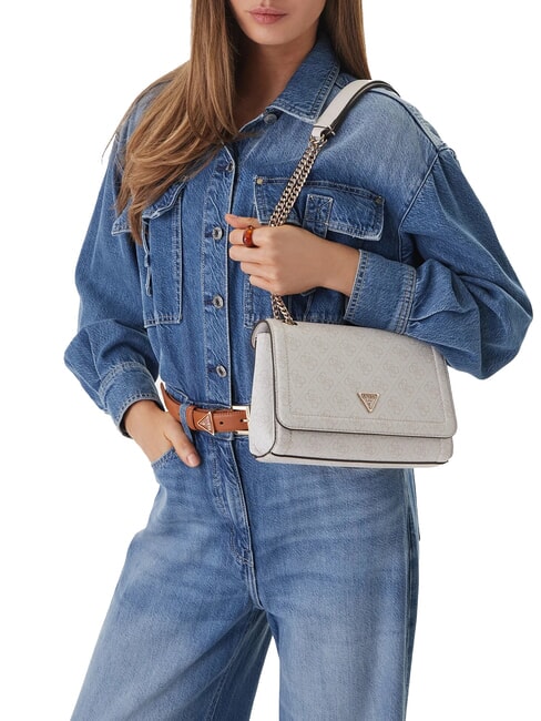 NOELLE 2 Bolso convertible con solapa logotipo de hueso - Bolsos Mujer