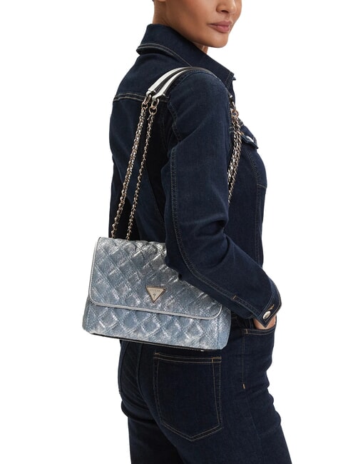 GIULLY 2 DENIM Bolso de hombro / bolso cruzado mezclilla metalizada - Bolsos Mujer