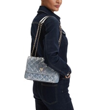 GUESS GIULLY 2 DENIM Bolso de hombro / bolso cruzado mezclilla metalizada - Bolsos Mujer - 2