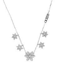 GUESS WHITE LOTUS Collar de plata con motivo de m&uacute;ltiples lotos. - Collares