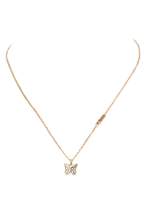 CHRYSALIS Collar con dije de cristales y motivo de mariposa. oro amarillo - Collares