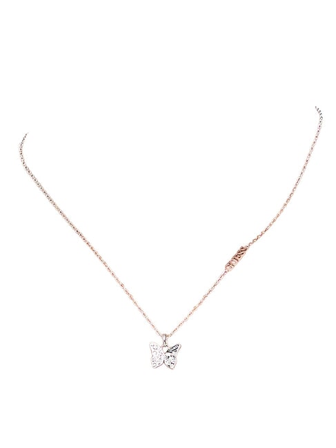 CHRYSALIS Collar con dije de cristales y motivo de mariposa. SILVER - Collares