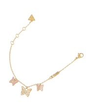 GUESS CHRYSALIS Pulsera con m&uacute;ltiples dijes y motivo de mariposa. ywl dorado/rosa claro - Pulseras - 3
