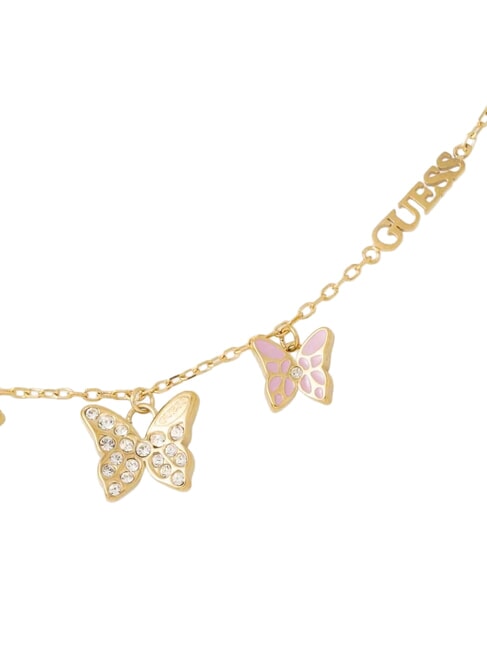 CHRYSALIS Pulsera con m&uacute;ltiples dijes y motivo de mariposa. ywl dorado/rosa claro - Pulseras