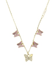 GUESS CHRYSALIS Collar con m&uacute;ltiples colgantes de cristales y motivo de mariposa. ywl dorado/rosa claro - Collares - 3