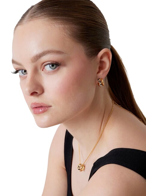 FABULOUS ME Pendientes con grabado de Guess oro amarillo/negro - Pendientes
