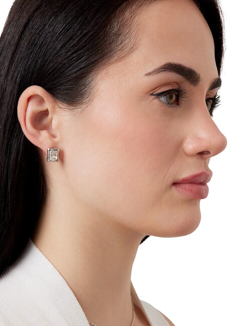 BAMBOO Pendientes de plata, modelo cuadrado SILVER - Pendientes