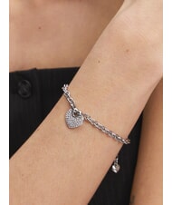GUESS CRAZY IN LOVE Pulsera de plata con dije en forma de coraz&oacute;n. SILVER - Pulseras - 2