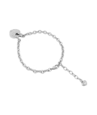 GUESS CRAZY IN LOVE Pulsera de plata con dije en forma de coraz&oacute;n. SILVER - Pulseras - 3