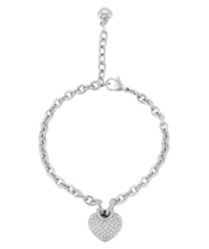 GUESS CRAZY IN LOVE Pulsera de plata con dije en forma de coraz&oacute;n. SILVER - Pulseras - 4