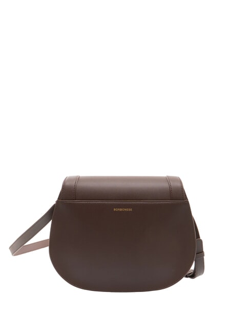 OVAL T Bolso bandolera mediano con solapa chocolate - Bolsos Mujer