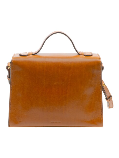 IRENE Bolso de hombro, en piel Cognac / Oro - Bolsos Mujer