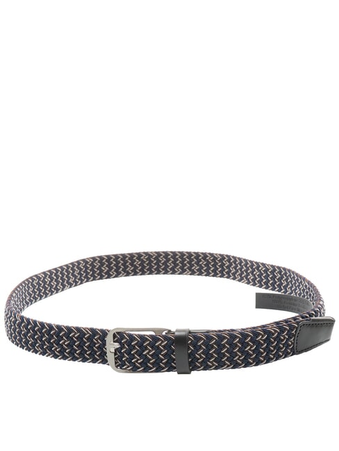 CINTURE COLL.109 Cintur&oacute;n el&aacute;stico trenzado azul negro - Cinturones