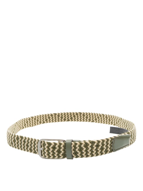 CINTURE COLL.109 Cintur&oacute;n el&aacute;stico trenzado VERDE / BEIGE - Cinturones