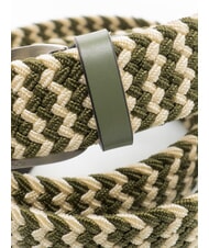 PIQUADRO CINTURE COLL.109 Cintur&oacute;n el&aacute;stico trenzado VERDE / BEIGE - Cinturones - 3