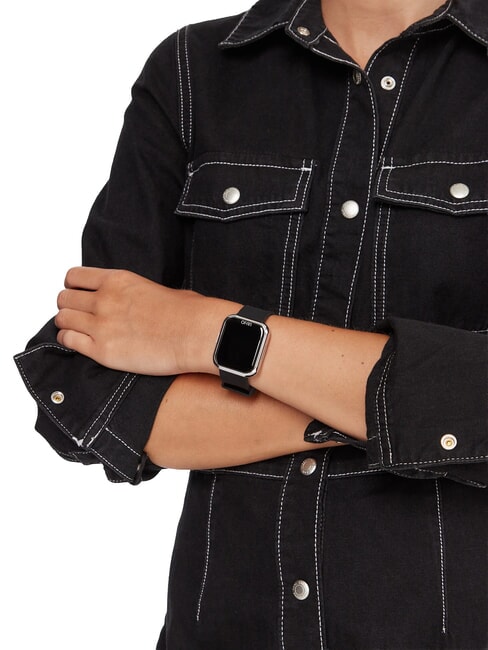 VOICE MINI Reloj, reloj inteligente con caja de silicona y acero plata - Relojes