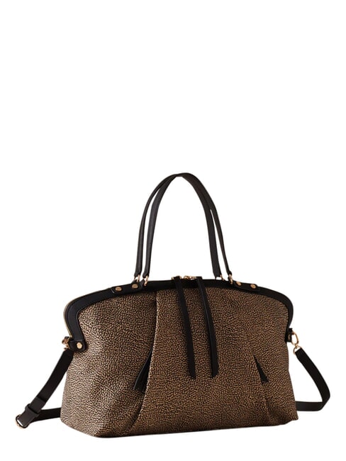 FRAME Bolso tipo ba&uacute;l con correa para el hombro. OP / NATURAL / NEGRO - Bolsos Mujer