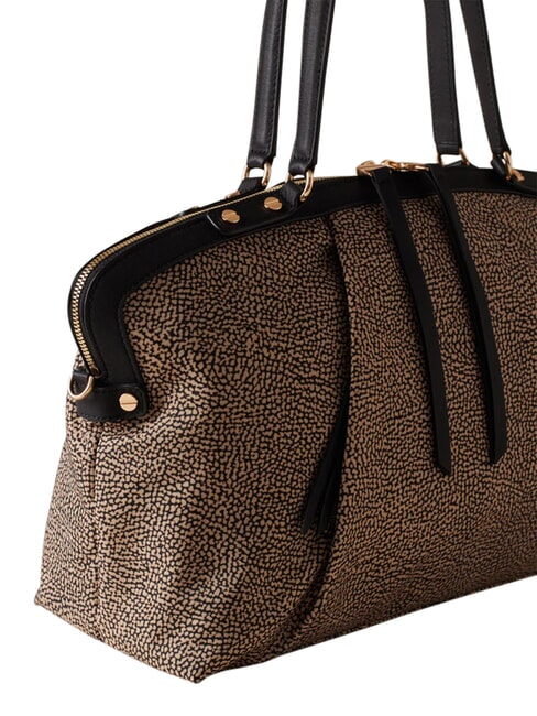 FRAME Bolso tipo ba&uacute;l con correa para el hombro. OP / NATURAL / NEGRO - Bolsos Mujer