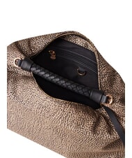BORBONESE PLIE Bolso de hombro tipo hobo OP / NATURAL / NEGRO - Bolsos Mujer - 4