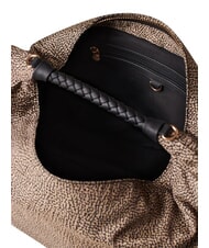 BORBONESE PLIE Bolso hobo mediano OP / NATURAL / NEGRO - Bolsos Mujer - 4