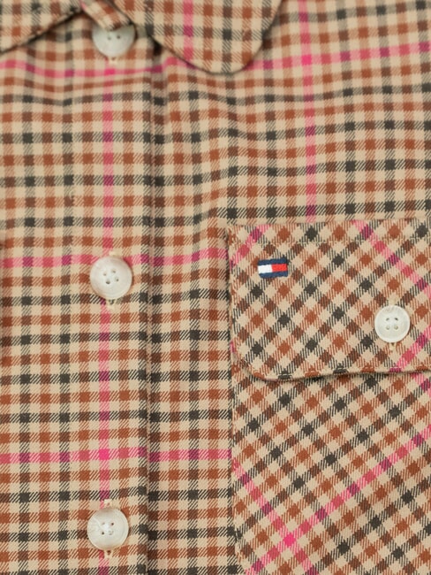 TH KIDS Camisa de manga larga Cuadros de pastor/ Magenta - camisas para ni&ntilde;os