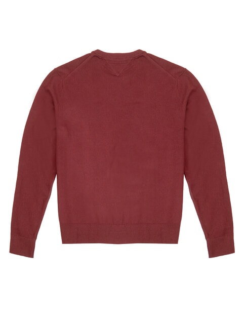 PIMA Jersey de mezcla de cachemir con cuello redondo rojo intenso - Su&eacute;teres de los hombres