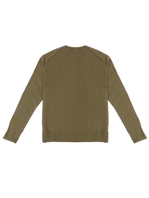 PIMA Jersey de mezcla de cachemir con cuello redondo verde militar - Su&eacute;teres de los hombres