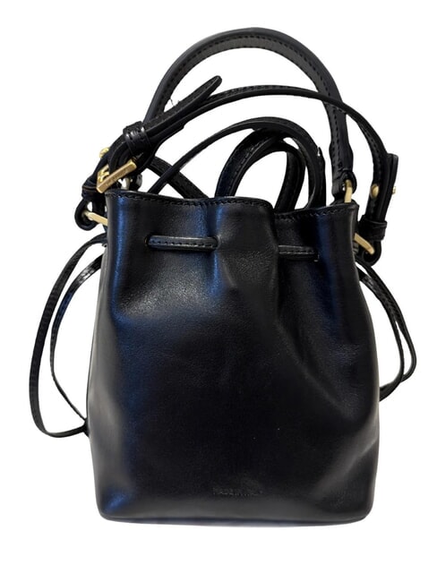 STORY  Bolso cubo de cuero Oro negro - Bolsos Mujer