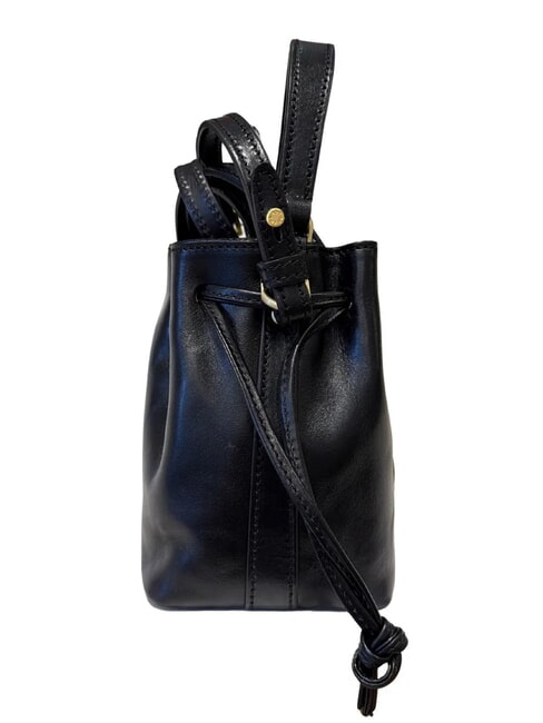 STORY  Bolso cubo de cuero Oro negro - Bolsos Mujer