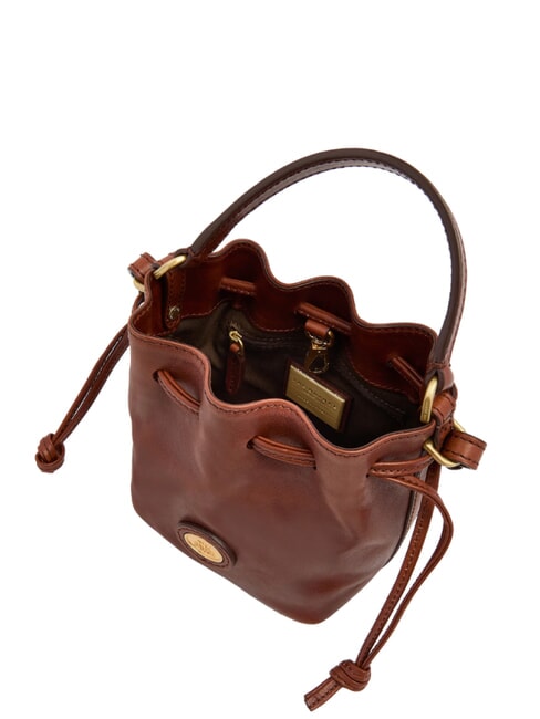 STORY  Bolso cubo de cuero BROWN - Bolsos Mujer