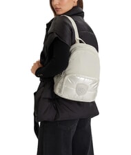 BLAUER PADDED NYLON Mochila con logotipo de diamantes de imitaci&oacute;n blanco - Bolsos Mujer - 6