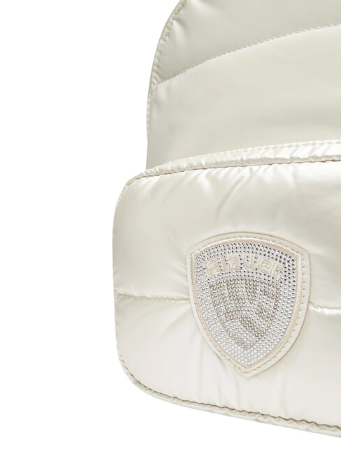 PADDED NYLON Mochila con logotipo de diamantes de imitaci&oacute;n blanco - Bolsos Mujer