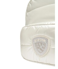BLAUER PADDED NYLON Mochila con logotipo de diamantes de imitaci&oacute;n blanco - Bolsos Mujer - 4