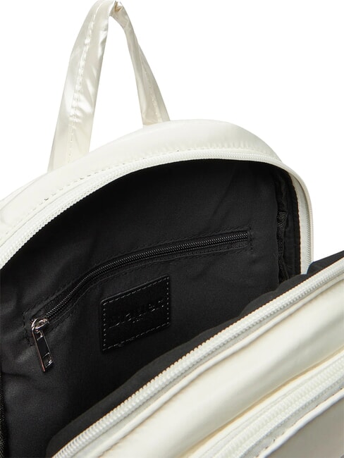 PADDED NYLON Mochila con logotipo de diamantes de imitaci&oacute;n blanco - Bolsos Mujer