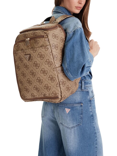 BERTA Mochila multibolsillos, con asiento bajo el pie de 45 cm. logotipo de caf&eacute; con leche / marr&oacute;n - Bolsos Mujer