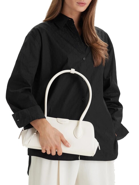 EMBOSSED LOGO BUSINE Bolso de hombro aliso blanco - Bolsos Mujer