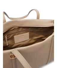 CALVIN KLEIN HARDWARE EMBLEM PEBB Bolsa de la compra gris topo del desierto - Bolsos Mujer - 5