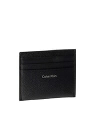 CALVIN KLEIN HARDWARE EMBLEM PEBB Tarjetero plano de cuero En negro - Carteras Mujer - 2