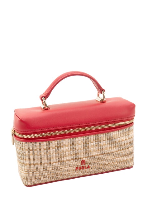 CAMPIONARIO - CAMELIA Minibolso con correa para el hombro natural + rojo veneciano - Bolsos Mujer