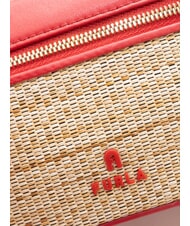 FURLA CAMPIONARIO - CAMELIA Minibolso con correa para el hombro natural + rojo veneciano - Bolsos Mujer - 3