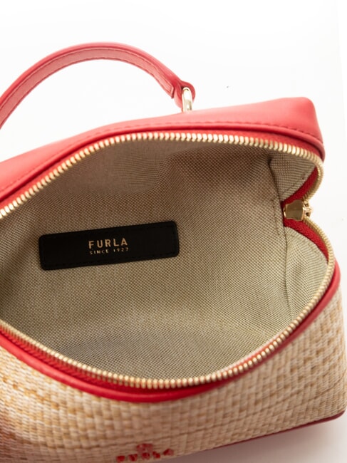 CAMPIONARIO - CAMELIA Minibolso con correa para el hombro natural + rojo veneciano - Bolsos Mujer