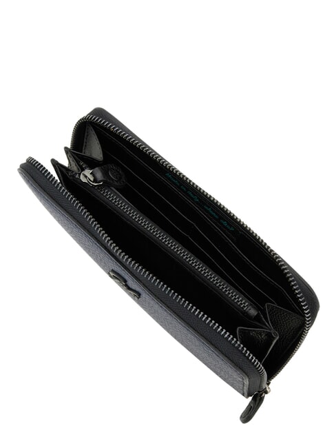 GMONEY17 Cartera grande de cuero con cremallera tinta azul - Carteras Mujer