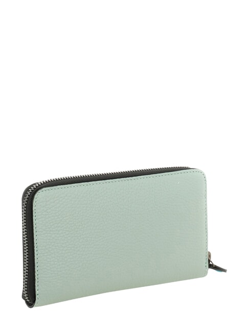 GMONEY17 Cartera grande de cuero con cremallera lago - Carteras Mujer